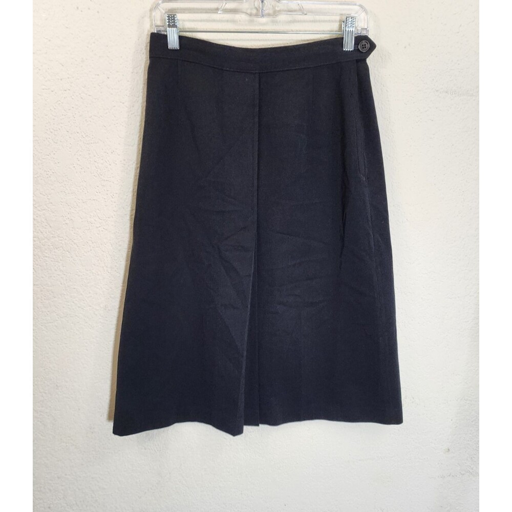 Vtg 60s Neiman Marcus Sports Shop Black A-Line Midi Skirt Talon Zip Mod Retro M